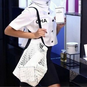 CHANEL Factory No. 5 crochet Cotton Net Bag